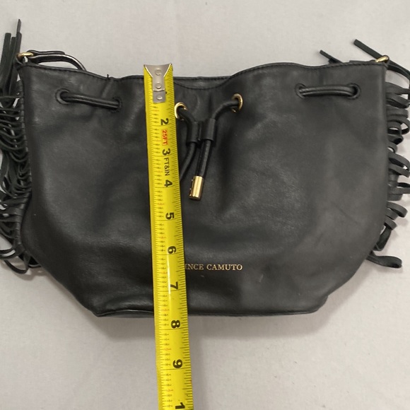 Vince Camuto Genuine Soft Leather Fringed Black Crossbody Bag - Picture 9 of 9